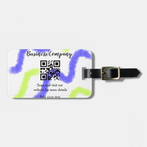 Simple business company website barcode QR add nam Luggage Tag