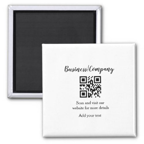 Simple business company website barcode QR add nam Magnet