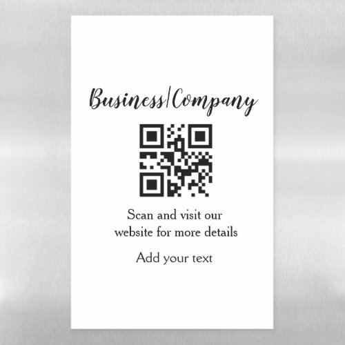Simple business company website barcode QR add nam Magnetic Dry Erase Sheet