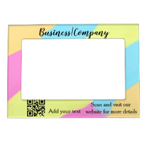 Simple business company website barcode QR add nam Magnetic Frame