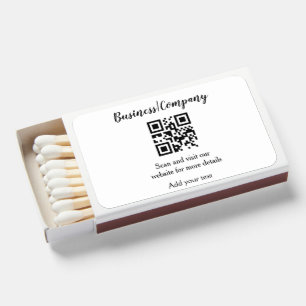 Simple business company website barcode QR add nam Matchboxes
