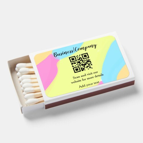 Simple business company website barcode QR add nam Matchboxes