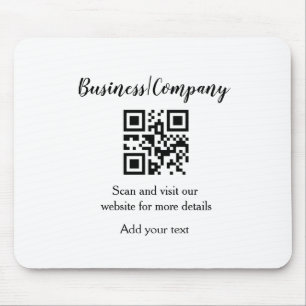 Simple business company website barcode QR add nam Mouse Pad