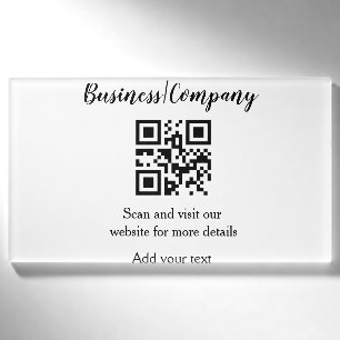 Simple business company website barcode QR add nam Name Tag