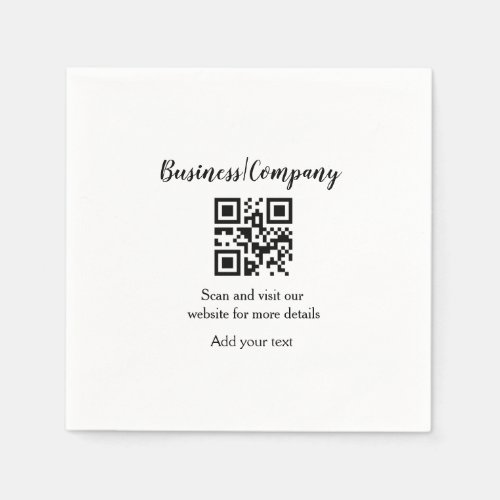 Simple business company website barcode QR add nam Napkins