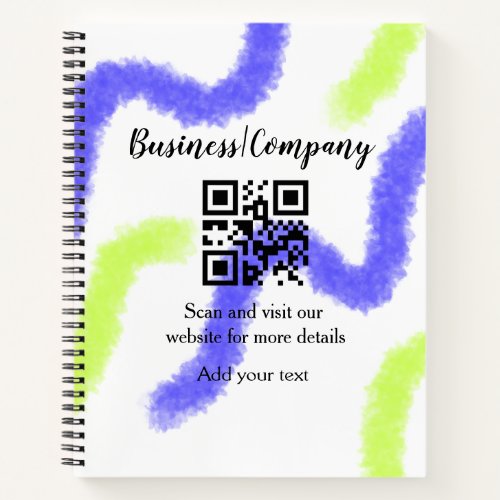 Simple business company website barcode QR add nam Notebook
