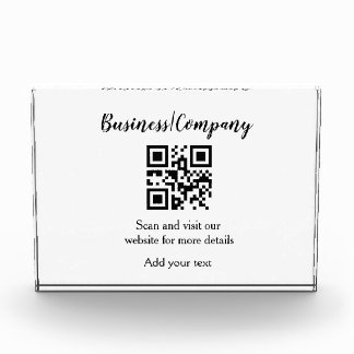 Simple business company website barcode QR add nam Photo Block