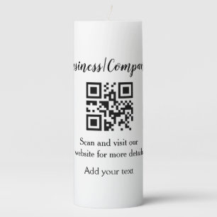 Simple business company website barcode QR add nam Pillar Candle