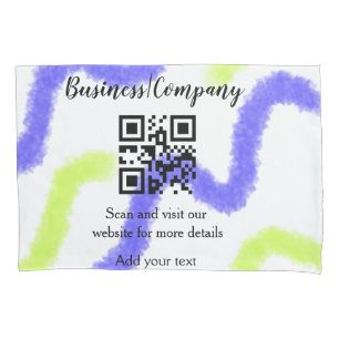 Simple business company website barcode QR add nam Pillow Case