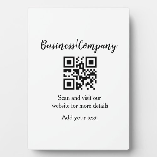 Simple business company website barcode QR add nam Plaque