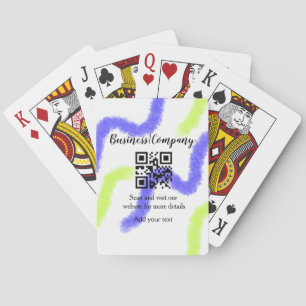 Simple business company website barcode QR add nam Poker Cards
