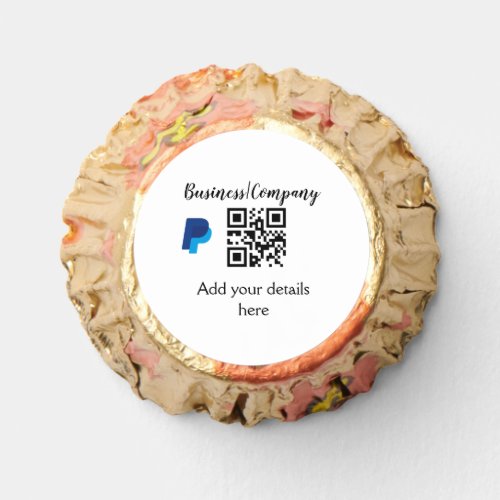 Simple business company website barcode QR add nam Reeses Peanut Butter Cups
