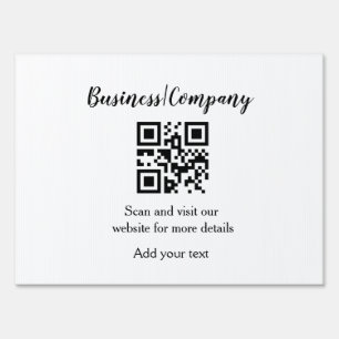 Simple business company website barcode QR add nam Sign