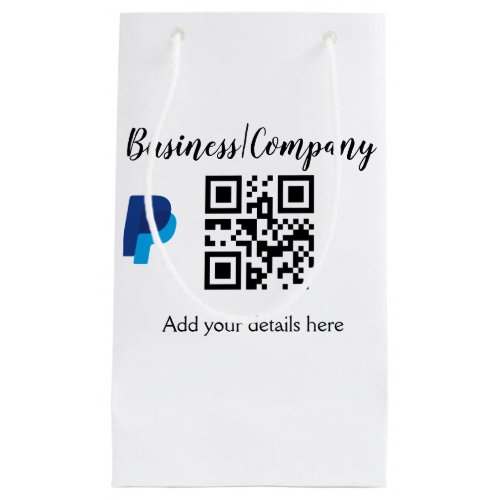 Simple business company website barcode QR add nam Small Gift Bag