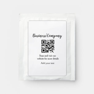 Simple business company website barcode QR add nam Tea Bag Drink Mix