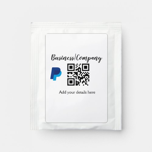 Simple business company website barcode QR add nam Tea Bag Drink Mix
