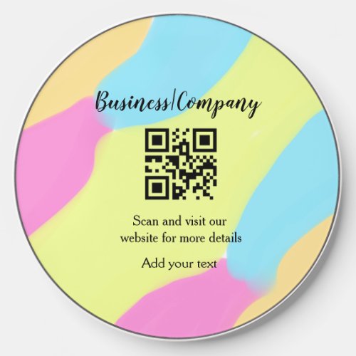 Simple business company website barcode QR add nam Wireless Charger