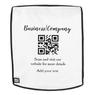 Simple business company website barcode QR add too Backpack