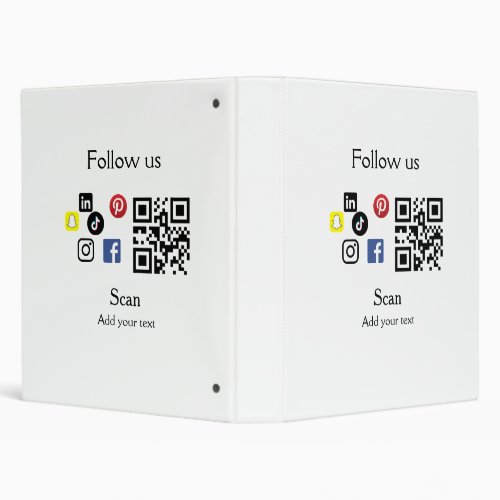 Simple business company website barcode QR code 3 Ring Binder