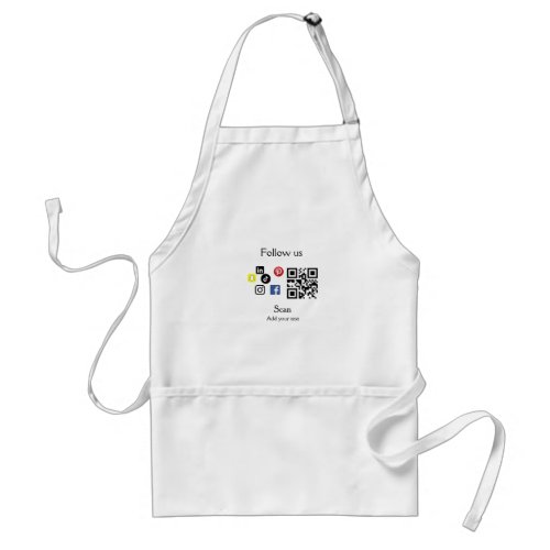 Simple business company website barcode QR code Adult Apron