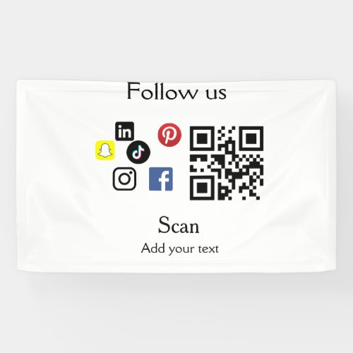 Simple business company website barcode QR code Banner