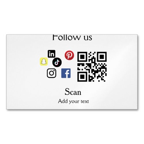 Simple business company website barcode QR code Business Card Magnet