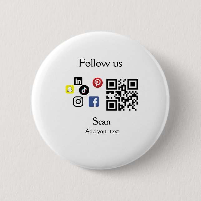 Simple business company website barcode QR code Button (Front)