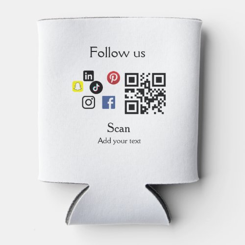 Simple business company website barcode QR code Can Cooler