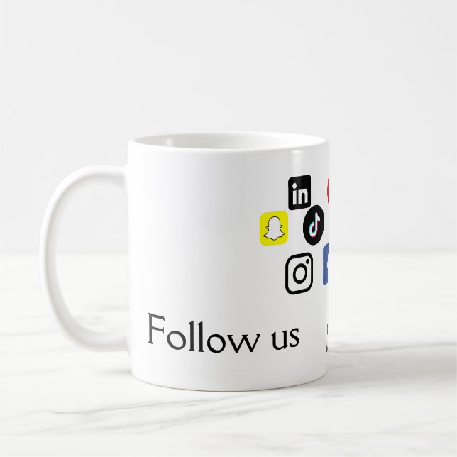 Simple business company website barcode QR code Coffee Mug (Left)