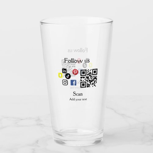 Simple business company website barcode QR code Glass