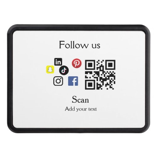 Simple business company website barcode QR code Hitch Cover