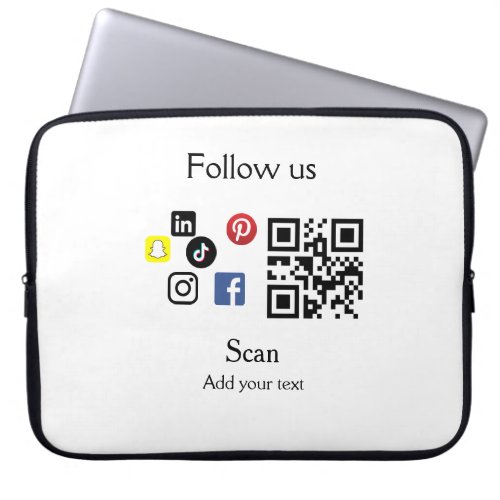 Simple business company website barcode QR code Laptop Sleeve