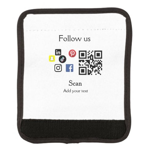 Simple business company website barcode QR code Luggage Handle Wrap