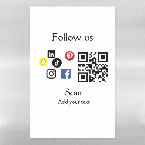 Simple business company website barcode QR code Magnetic Dry Erase Sheet