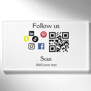 Simple business company website barcode QR code Name Tag