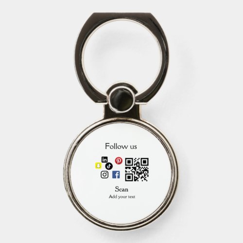 Simple business company website barcode QR code Phone Ring Stand