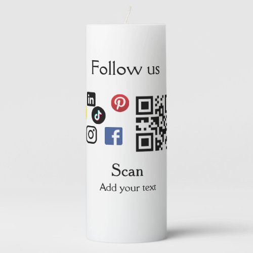 Simple business company website barcode QR code Pillar Candle