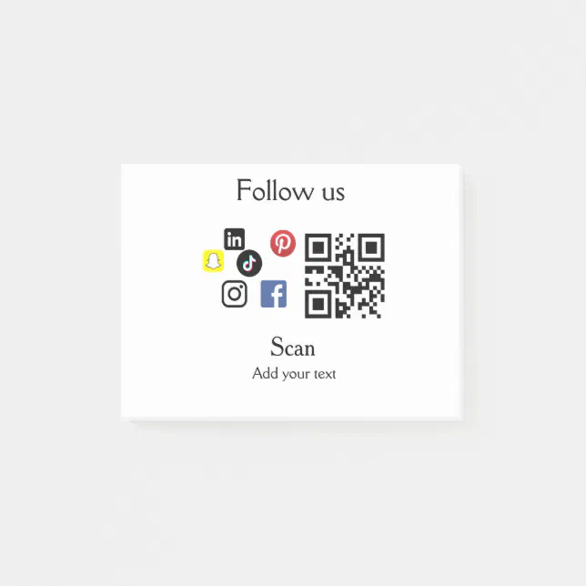 Simple business company website barcode QR code Post-it Notes | Zazzle
