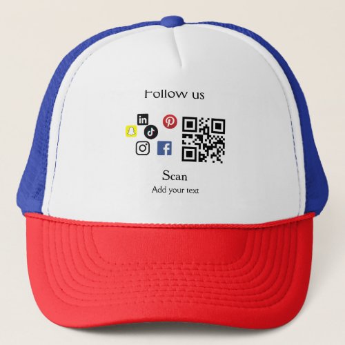 Simple business company website barcode QR code Trucker Hat