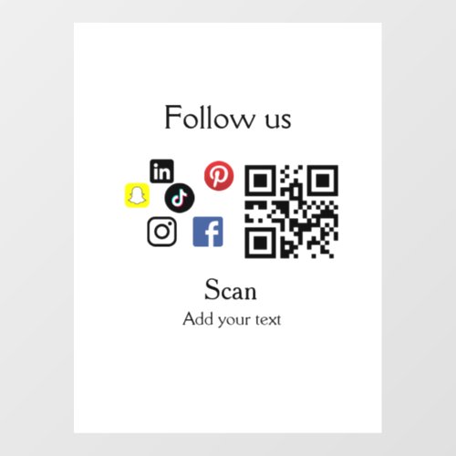 Simple business company website barcode QR code Wall Decal