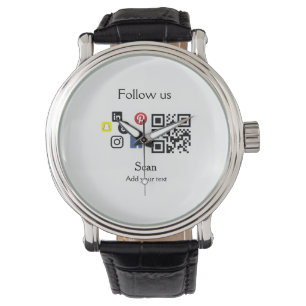 Simple business company website barcode QR code Watch