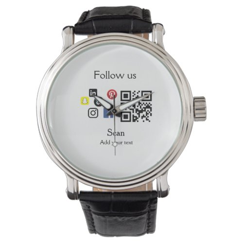Simple business company website barcode QR code Watch