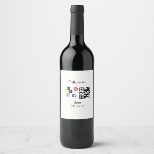 Simple business company website barcode QR code Wine Label