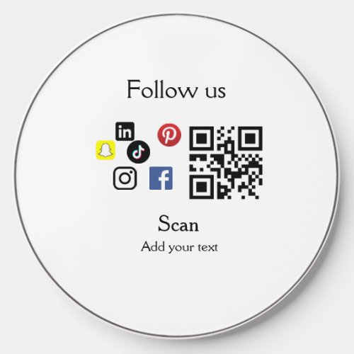 Simple business company website barcode QR code Wireless Charger