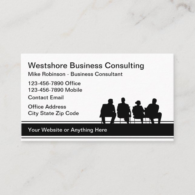 Simple Business Consulting Service Business Card (Front)