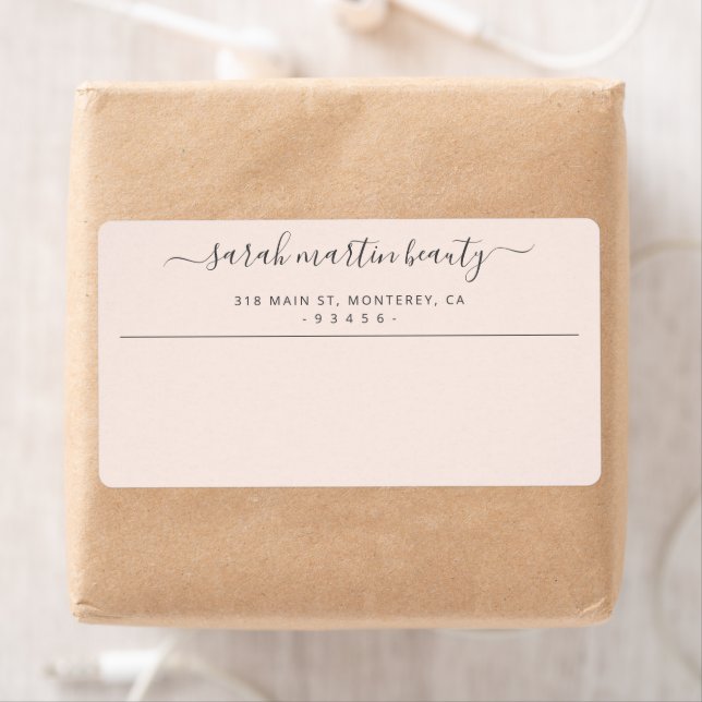 Simple Business Elegant Blush Pink Shipping Label (Insitu)