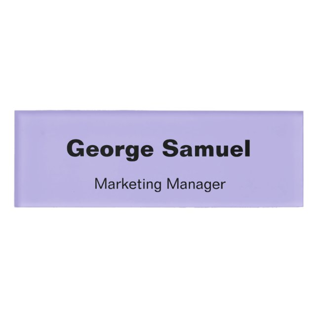 Simple Business Employee Name Tag (Front)