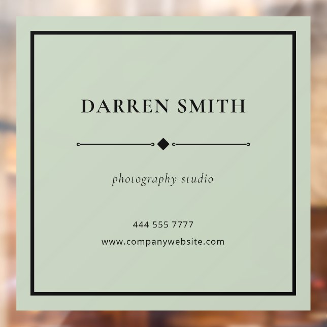 Simple Business Frame Sage Green Window Decal (Sheet 2)