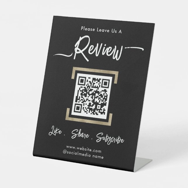 Simple Business Guest Review Connect  Pedestal Sign (Front)