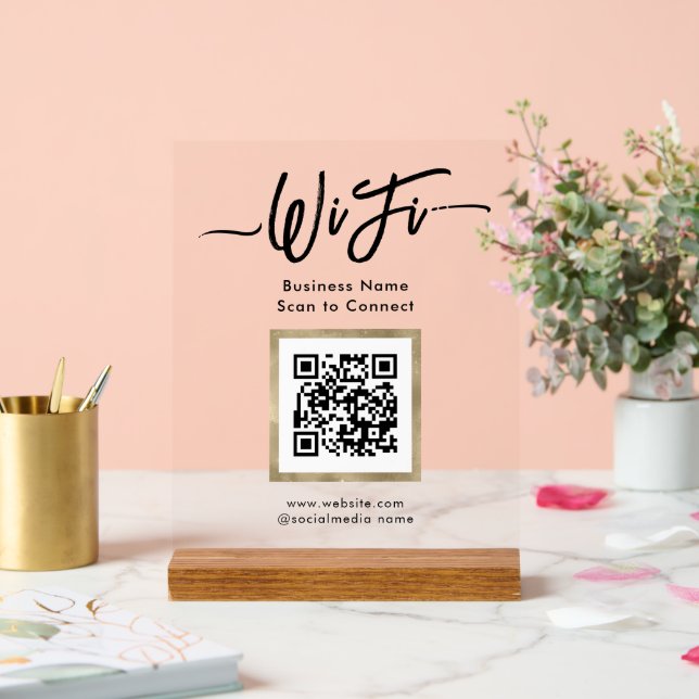 Simple Business Guest Wifi Pedestal Sign (Wedding)